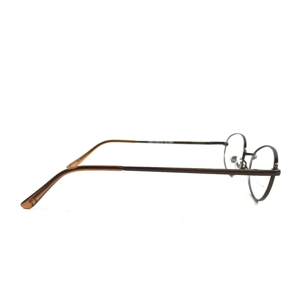 Lantis Optical Eyeglasses Frames L6012 BRN Brown Oval Wire Rim 49-130